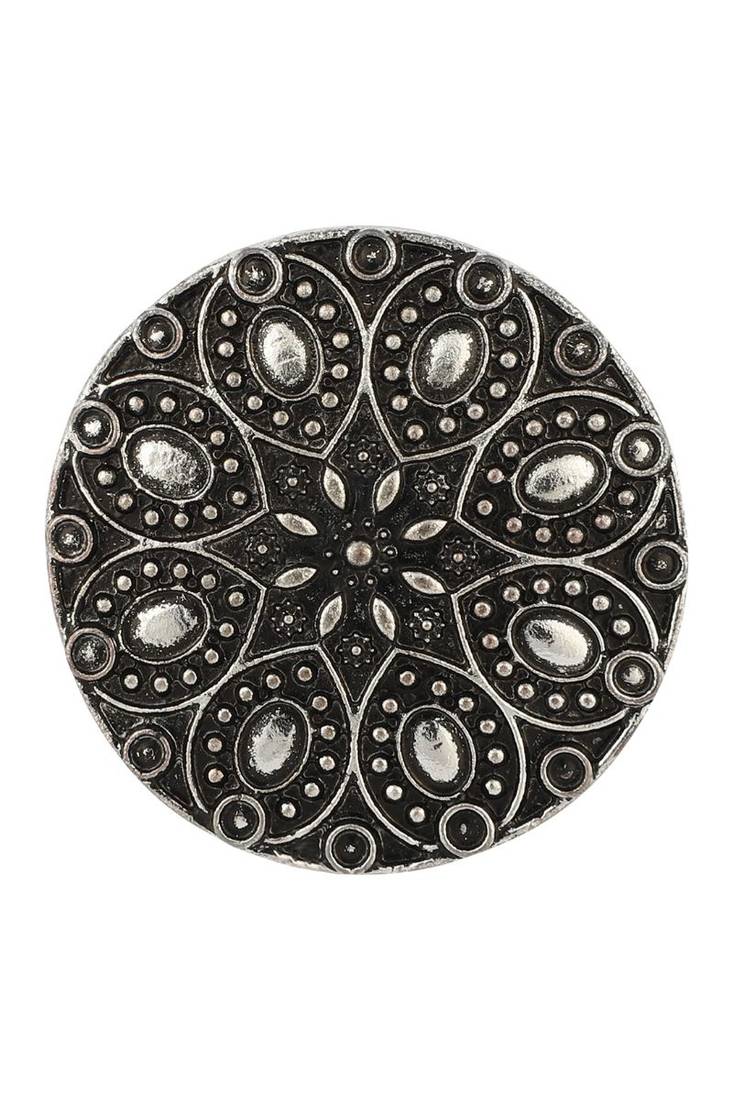 Breathtaking Tribal Look Oxidised Silver Plated Adjustable Floral Ring
