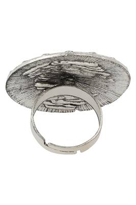Breathtaking Tribal Look Oxidised Silver Plated Adjustable Floral Ring 5