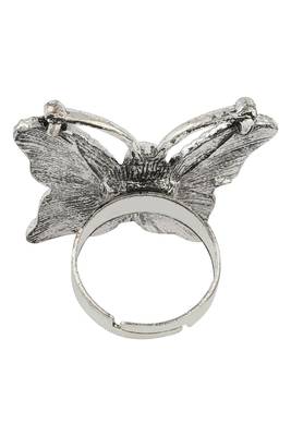 Admirable Tribal Look Oxidised Silver Plated Adjustable Butterfly Shape Ring 5