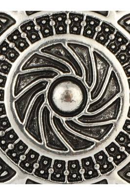 Fablous Tribal Look Oxidised Silver Plated Adjustable Floral Ring 2