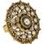 Designer Gold Plated Stone Studded Adjustable Finger Ring