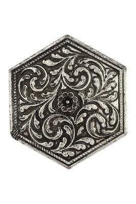 Majestic Silver Plated Oxidised Geometric Shape Self Design Ring 3