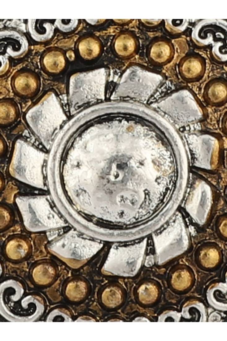 Aesthetic Silver Plated Classy Round Shape Alloy Floral Ring