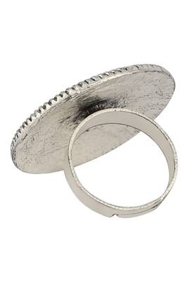 Aesthetic Silver Plated Classy Round Shape Alloy Floral Ring 5
