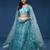 Panchhi Women SeaGreen Embroidered Sequins Semi-Stitched Lehenga & Unstitched Blouse with Dupatta