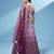 Panchhi Women Lavender Net Zig-Zag Embroideried Semi-Stitched Lehenga, Unstitched Blouse & Dupatta
