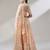 Panchhi Women Peach Pure Georgette Embroidered Semi-Stitched Lehenga & Unstitched Blouse, Dupatta