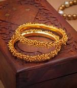 Designer Bunched Golden Pearls High Gloss Gold Plates bangles Set