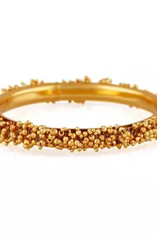 Designer Bunched Golden Pearls High Gloss Gold Plates bangles Set