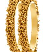 Designer Bunched Golden Pearls High Gloss Gold Plates bangles Set
