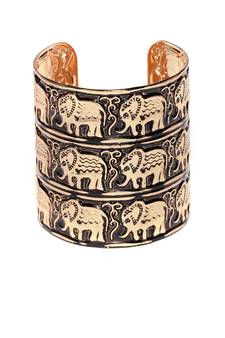 Black Meenakari work Elephant or Animal Motif Free Size Adjustable Cuff bangles