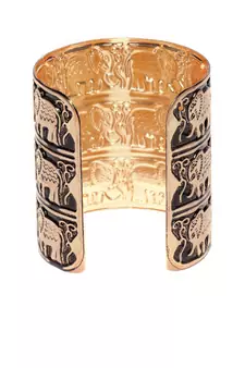 Black Meenakari work Elephant or Animal Motif Free Size Adjustable Cuff bangles
