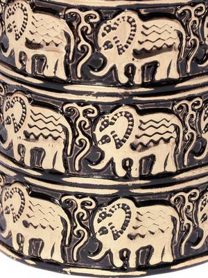 Black Meenakari work Elephant or Animal Motif Free Size Adjustable Cuff bangles 3