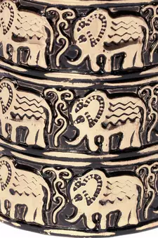 Black Meenakari work Elephant or Animal Motif Free Size Adjustable Cuff bangles