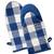 Lushomes Buffalo Checks Oven Kitchen Glove Frog Style (Pack of 2, 6 x 13 Inches) (Blue)