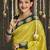 Mustard embroidered pure silk saree with blouse