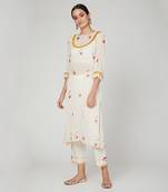 White Lotus Printed Kurta Pants Set