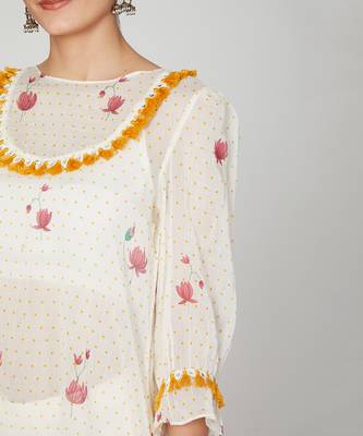 White Lotus Printed Kurta Pants Set 4