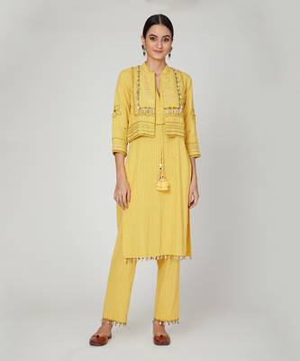 Sunset Jasmine Jacket Kurta Pants Set 1