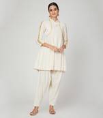 White Lotus Overlap Kurta Pants Set