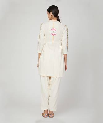 White Lotus Overlap Kurta Pants Set 2
