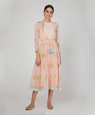 Pink Sunset Keyhole Kurta 1