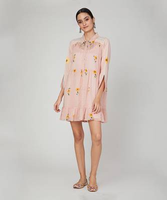 Pink Sunset Printed Shirt Dress 1