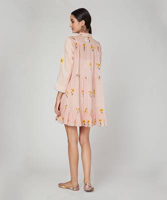 Pink Sunset Printed Shirt Dress 2
