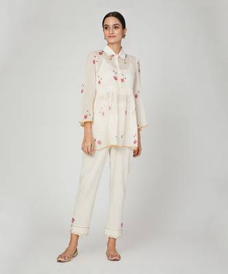 White Lotus Shirt Trousers Set 1