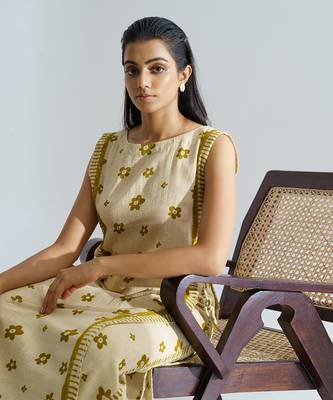 Beige Caramel Bloom Dress 5