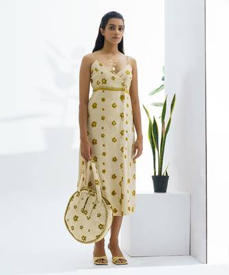 Beige Pumpkin Wrap Dress 2