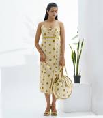 Beige Pumpkin Wrap Dress