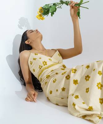 Beige Pumpkin Wrap Dress 3