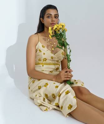 Beige Pumpkin Wrap Dress 4