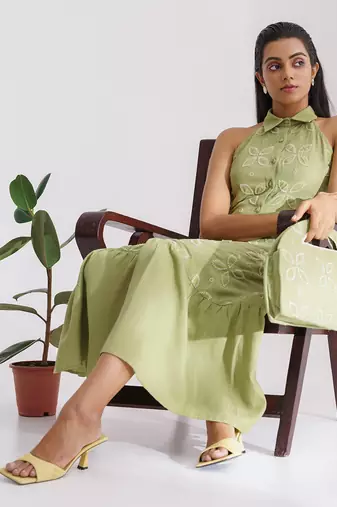 Moss Green Keylime Dress