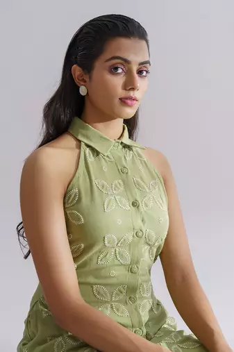Moss Green Keylime Dress