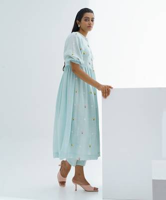 Sky Blue Rosebay Cape Dress Set 2