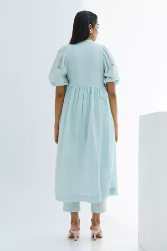 Sky Blue Rosebay Cape Dress Set