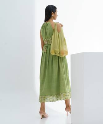 Green Lime Flower Dress 3