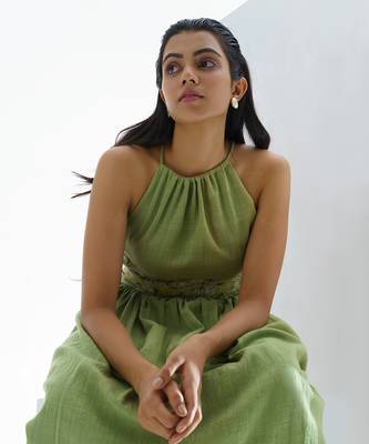 Green Lime Flower Dress 4