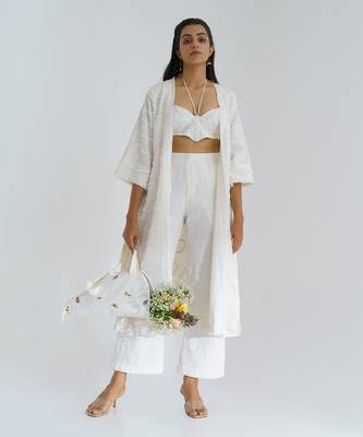 White Moon Fall Co Ord Dress Set 1