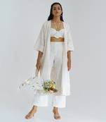 White Moon Fall Co Ord Dress Set