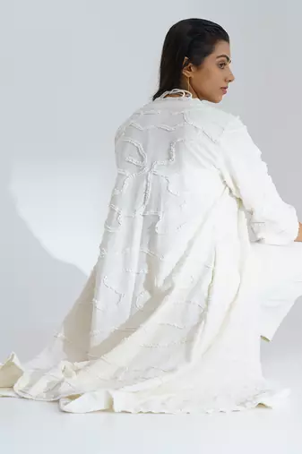 White Moon Fall Co Ord Dress Set