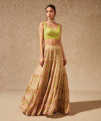 Green Luca Tiered Skirt 1