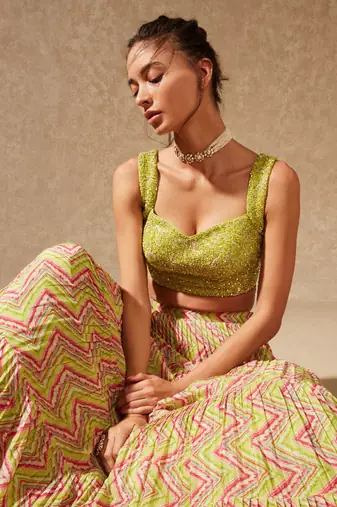 Green Luca Tiered Skirt