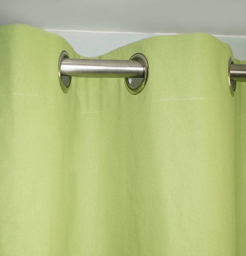  Cotton Light Green  Plain Cotton Curtains for Living Room/Home with 8 Eyelets for Door (54x90 Inches),Pack of: 1