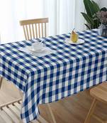 Lushomes Buffalo Checks Royal Blue Plaid Dining Table Cover Cloth (Size 36 x 60 , Center Table Cloth)