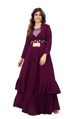 Women Embroidered Georgette Anarkali Kurta 1