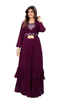 Women Embroidered Georgette Anarkali Kurta 2