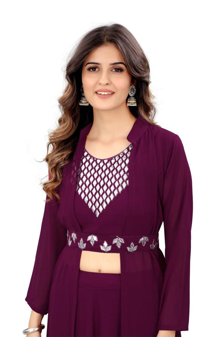 Women Embroidered Georgette Anarkali Kurta